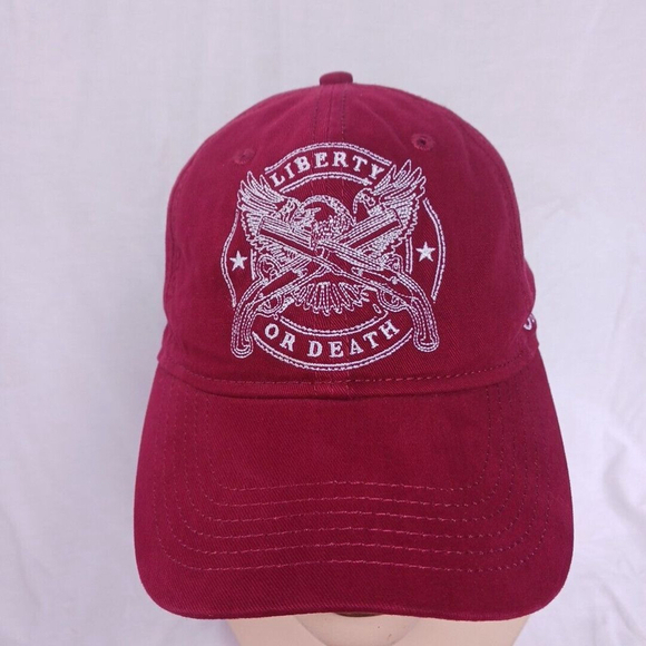 Liberty or Death Baseball Cap Leather Adjustable Strap - Picture 2 of 8